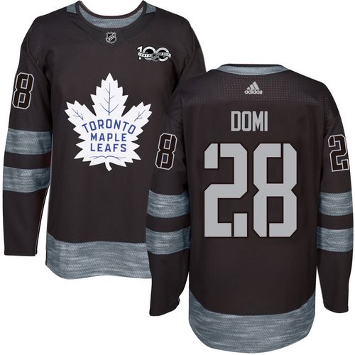 Adidas Maple Leafs #28 Tie Domi Black 1917-100th Anniversary Stitched NHL Jersey - Click Image to Close
